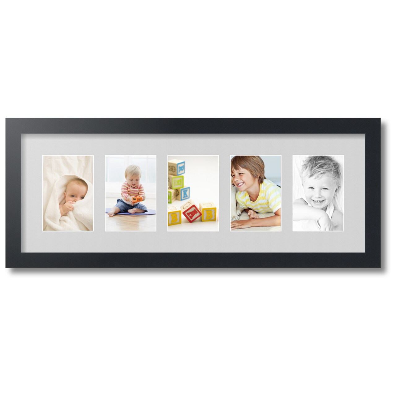 ArtToFrames Collage Photo Picture Frame with 5 - 4x6 inch Openings, Framed in Black with Over 62 Mat Color Options and Plexi Glass (CSM-3926-153)